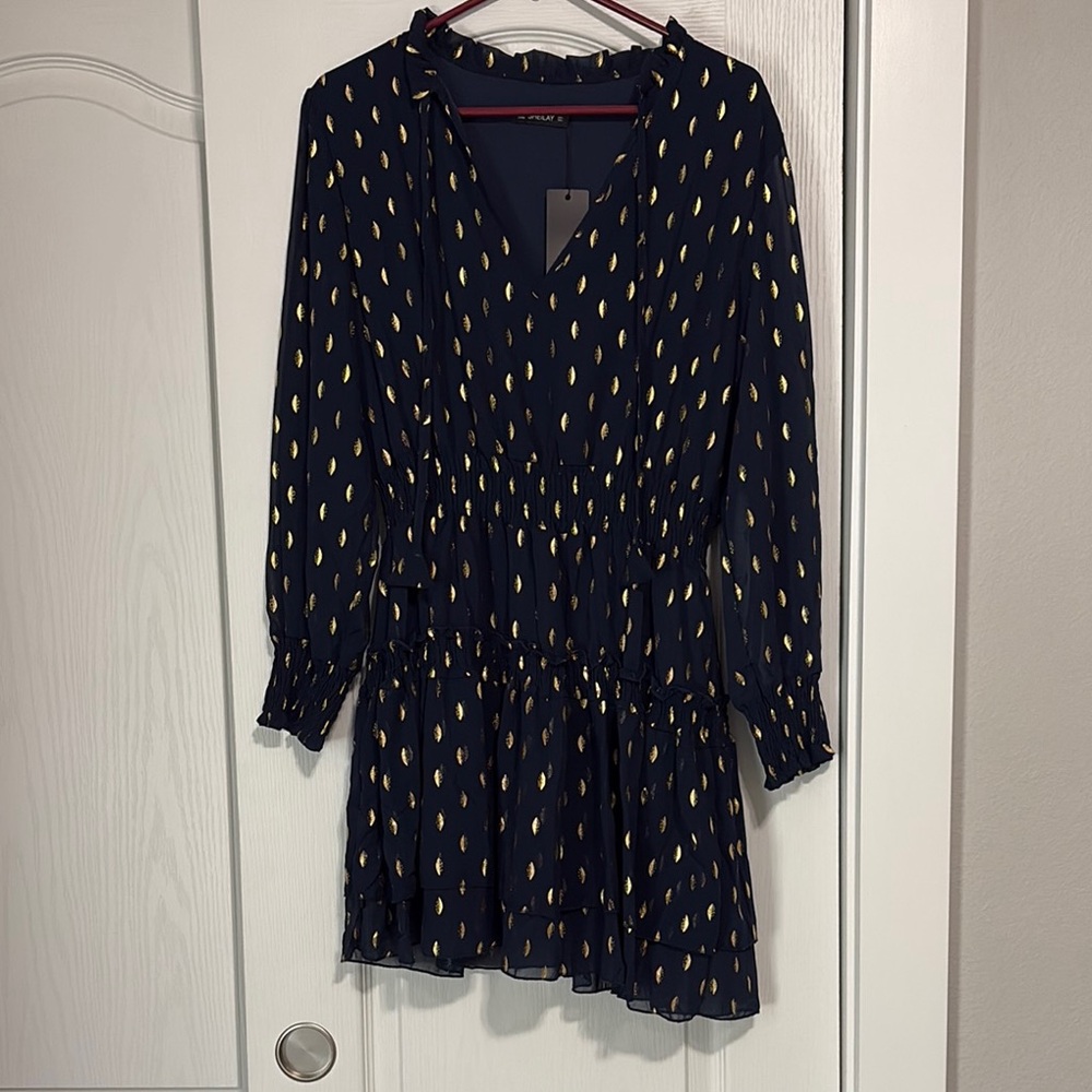 Elegant Navy and Gold Women's Dress
